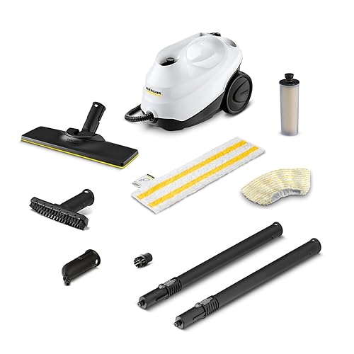 Kärcher SC 3 EasyFix Steam Cleaner, 1900W, 3.5 bar, 1L, 75m², Heats in 30s, Includes Floor Cleaning Kit, Descaling Cartridge, Nozzles, White - Single - White