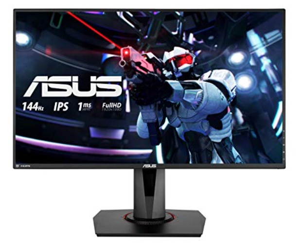ASUS VG279Q, 27 InchFHD (1920 x 1080) Gaming monitor, IPS, up to 144Hz, 1ms MPRT, DP, HDMI, DVI, FreeSync, Low Blue Light, Flicker Free, TUV Certified