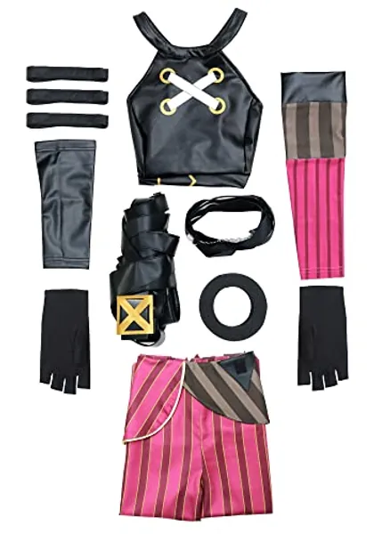 DAZCOS Women's Cosplay Costume Outfit with Golves and Waist Belt for Halloween