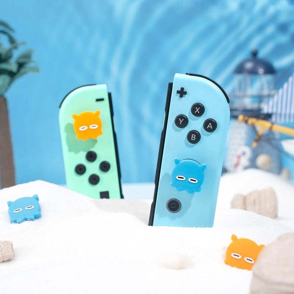 Sleepy Octopus Switch OLED Joystick Caps Cute Thumb Grip Covers for Switch
