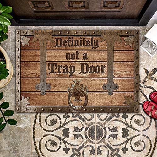 Bestcustom Definitely Not A Trap Door Indoor and Outdoor Doormat 