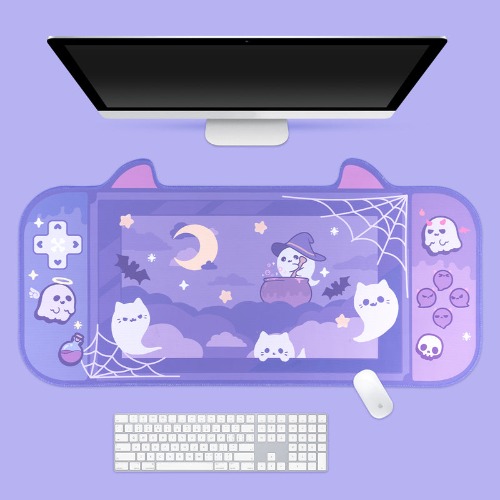 "Ghost Cat" Halloween Desk Mat