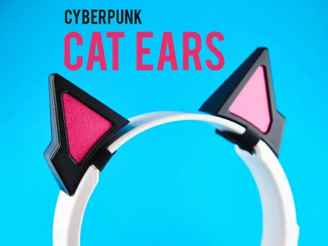 Cyberpunk Cat Ears for Headphones | Cyberpunk Cat Ears for Headbands | Cyberpunk Cat Ears for Cosplay
