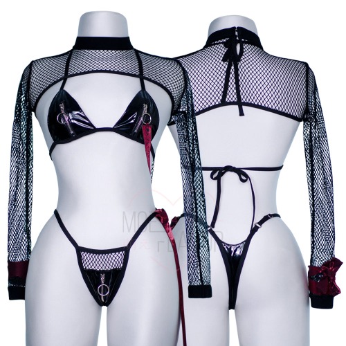 Siren Lingerie - Black & Red / S/M