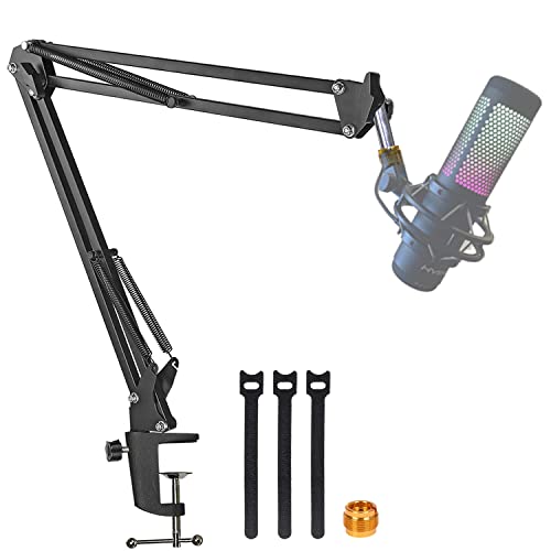 Boom Arm For Hyperx Quadcast Microphone, Adjustable Suspension Mic Scissor Stand, For Studio Recording & Broadcasting Compatible with Hyper X QuadCast S Mic By YUZUHOME - Black Boom Arm