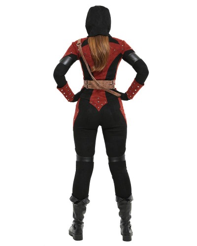 miccostumes Women's Dark Assassin Costume Female Cosplay Set with Hood - Small Red