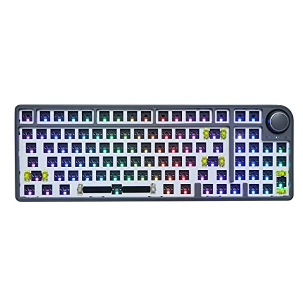 EPOMAKER TH96 Pro 96% Hot Swap RGB 5.0/2.4GHz/Type-C Gasket Mounted Mechanical Gaming Keyboard Kit with South-Facing RGB LEDs, Knob Control, Compatible with 3/5Pin Switches (Grey)