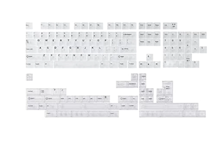 DROP MiTo Keysterine Keycap Set, Transparent ABS with UV Thermal Legends, Cherry MX Style Keyboard Compatible with 60%, 65%, 75%, TKL, WKL, 1800, 96-Key, Full-Size, and More (Arctic)