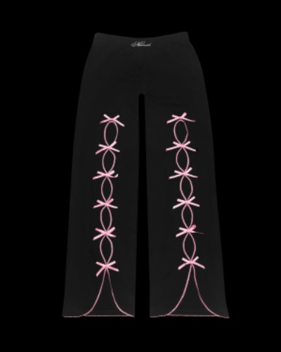PRINC355 RIBBON SCULPT STRETCH PANTS BLACK | M