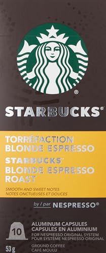 Starbucks by Nespresso Blonde Espresso Roast Nespresso Coffee Capsules, Original Line Compatible, 5 X 10 Nespresso Coffee Pods, 50 Count