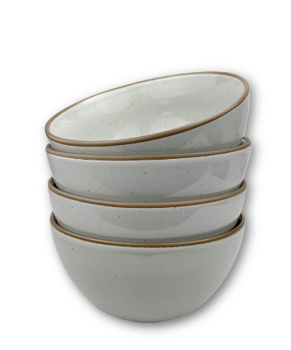 Mora Ceramic Bowls For Kitchen, 28oz - Bowl Set of 4 - For Cereal, Salad, Pasta, Soup, Dessert, Serving etc - Dishwasher, Microwave, and Oven Safe - For Breakfast, Lunch and Dinner - Earl Grey