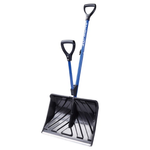 Snow Joe SJ-SHLV20 Shovelution 20-Inch, Strain-Reducing Snow Shovel w/ Spring Assisted Handle + Impact-Resistant Blade, Blue - 20-inch Snow Shovel Shovel
