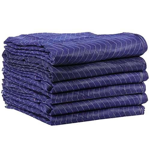 US Cargo Control 43 lb/Dozen, 80"x72" Large Moving Blanket, MBSAVER43 Econo Saver, 6-Pack - 6 Count (Pack of 1)
