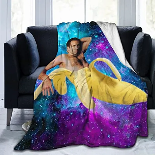 Nicolas Cage Blanket Super Soft and Thick Four Seasons Anti-Pilling Flannel Throw Blanket Suitable for Sofa Car Bed Camping Adult Kids Keep Warm，50"X40" - 15 - 50"x40"