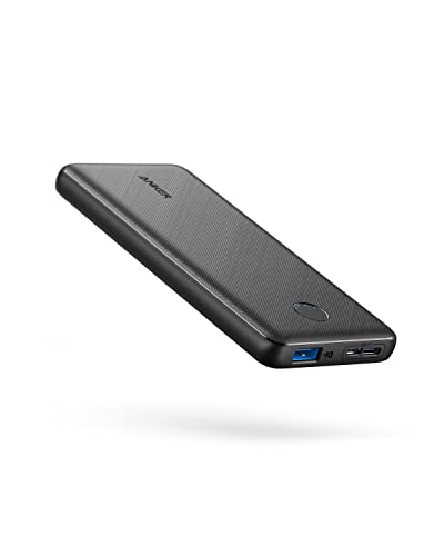 Anker Portable Charger, 313 Power Bank (PowerCore Slim 10K) 10000mAh Battery Pack with USB-C (Input Only) and PowerIQ Charging Technology for iPhone, Samsung Galaxy, and More. - Black