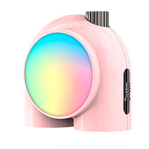 Divoom Planet-9 Smart Mood Lamp, Cordless Table Lamp with Programmable RGB LED for Bedroom Gaming Room Office, Pink - Pink
