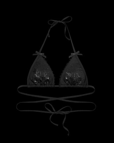 BAD ROMANCE BIKINI TOP BLACK | XS