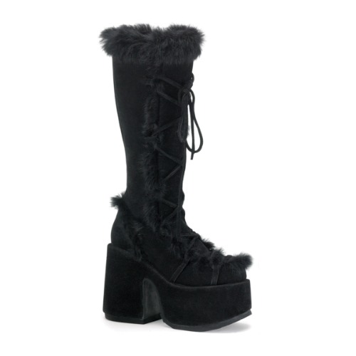 Camel-311 | Black Vegan Suede / 7