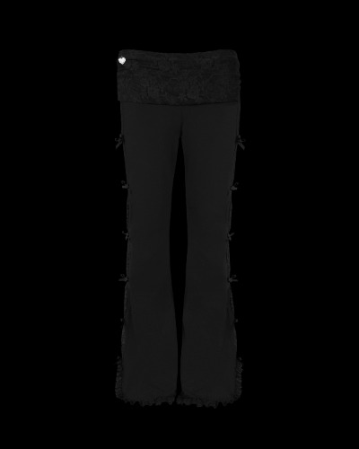 BAD ROMANCE LACE SCULPT STRETCH PANTS BLACK | XS