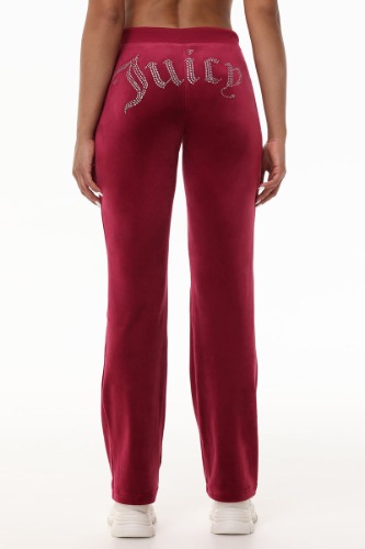 OG Big Bling Velour Track Pants | Dark Crimson / XS