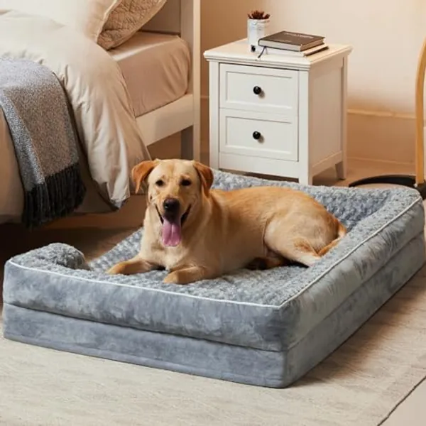 WNPETHOME Orthopedic Dog Bed for Extra Large Dogs - XL Waterproof Dog Bed, Bolster Dog Sofa Be Waterproof Dog Couch for Pet Sleeping, Pet Bed for Large Dogs