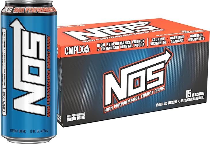 NOS Original: High Performance Energy Drink. 16 Fl oz (Pack of 15) - Original - 15 Pack