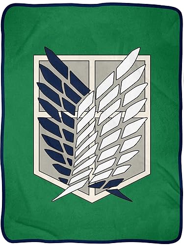Attack on Titan Throw Blanket - Scout Regiment Logo Fuzzy Soft Fleece Throw Blanket for Bed or Couch 46" X 60"