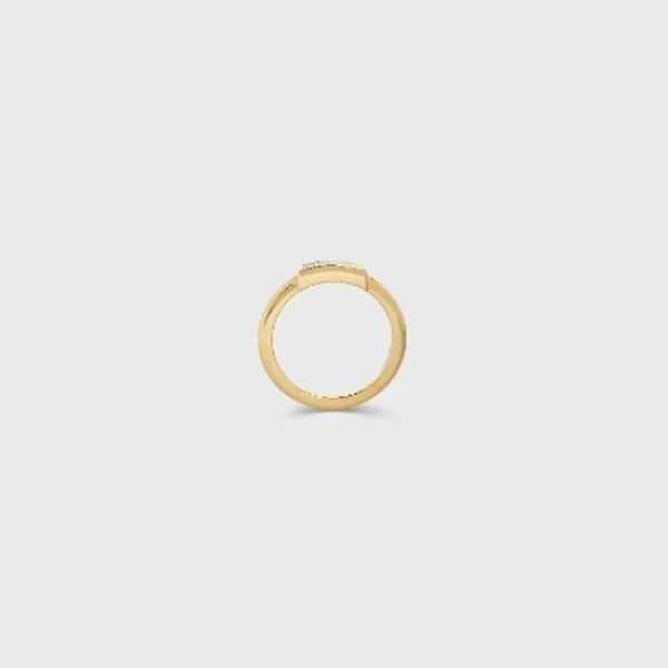 Systeme Ring in Yellow Gold and Diamonds - Yellow Gold & White | CELINE