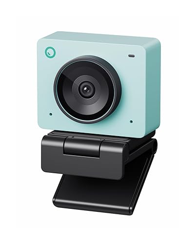 OBSBOT Meet 2-4K Webcam for PC with 1/2" Sensor, AI Framing & Autofocus, Beauty Mode, Lightweight, Gesture Control, HDR, Dual Microphone, 60 FPS, Web Cam for Streaming, Meeting, Gaming. (Aurora Green) - Aurora Green