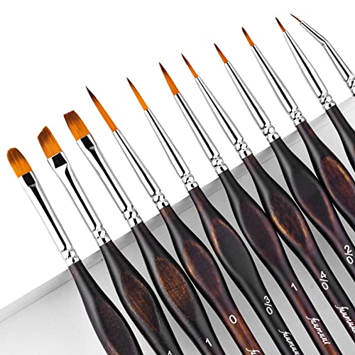 Detail Paint Brush Set-11PCS Fine Paint Brushes,Miniature Micro Paint Brushes for Warhammer 40k Miniature Figure,Model Painting,Fine Detailing,Art Painting - 11pcs