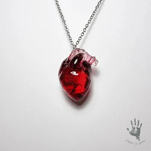 Handmade anatomical heart pendant