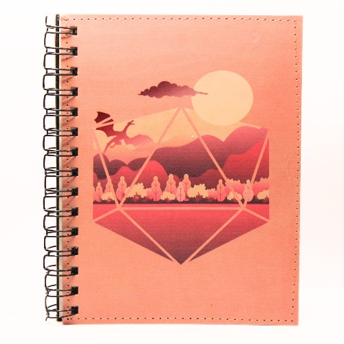 Pink Dragon Leather Spiral Notebook