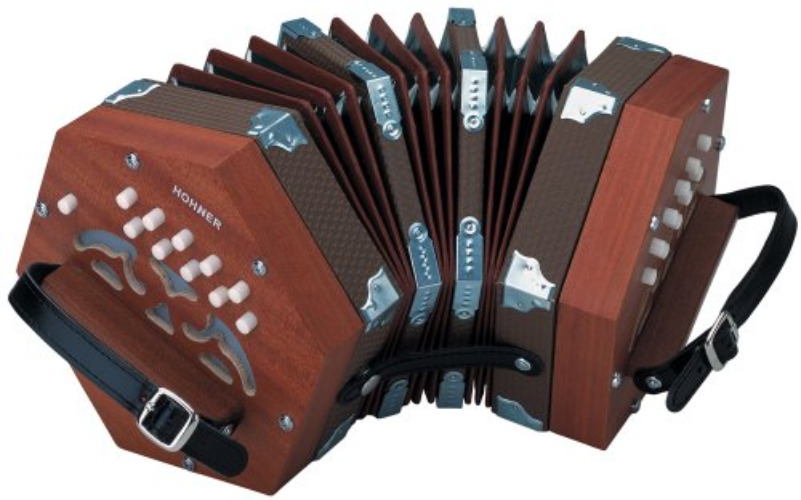 Hohner, 49 D40 Concertina, with Gig Bag 20 Key - MultiColored