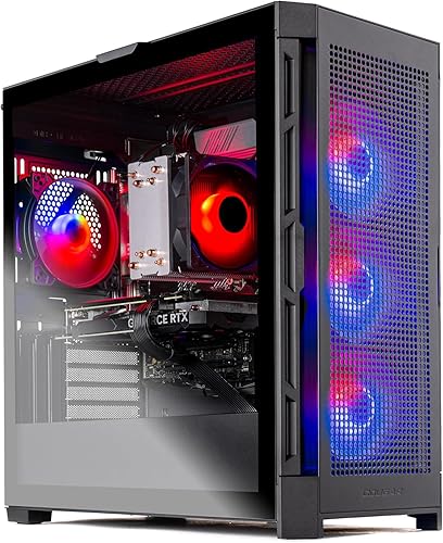 Skytech Blaze4 Gaming PC Desktop, Ryzen 7 7700 3.8 GHz (5.3GHz Turbo Boost), NVIDIA RTX 4070 Super 12GB GDDR6X, 2TB SSD, 16GB DDR5 RAM 5200, 650W Gold PSU, Wi-Fi, Win 11 Home - 7700 | 4070 Super