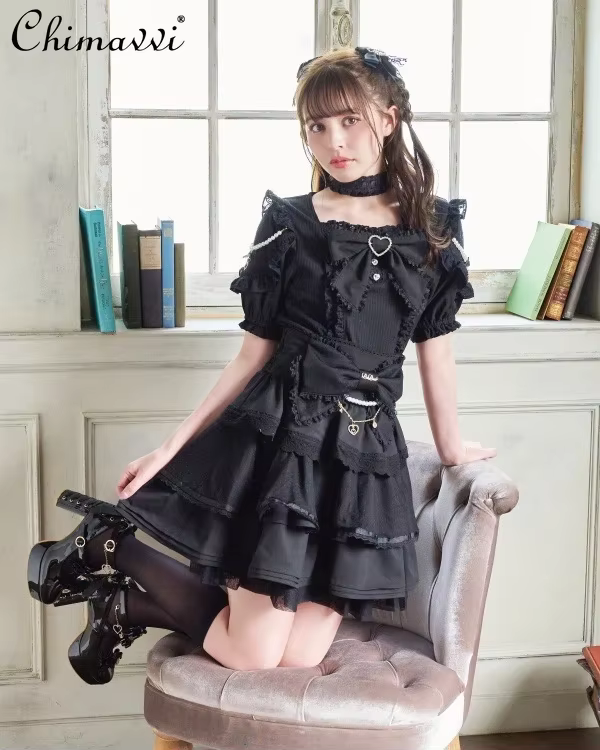 Falda negra jirai kei