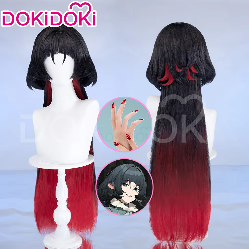 En STOCK, peluca de Jane Doe, juego Zenless Zone Zero, peluca de Cosplay DokiDoki para mujer, pelo degradado de 80cm de largo, uñas Jane Doe FreeCap para Halloween - AliExpress 200000532