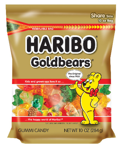 Haribo of America Goldbears Resealable Zipper Bag of Goldbears, 10 ounce - 