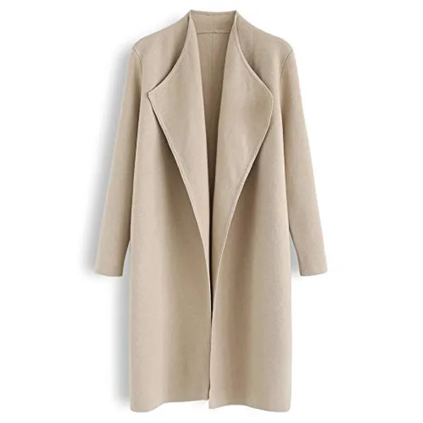 CHICWISH Women's Classy Open Front Knit Coat Cardigan Coatigan Light Jacket