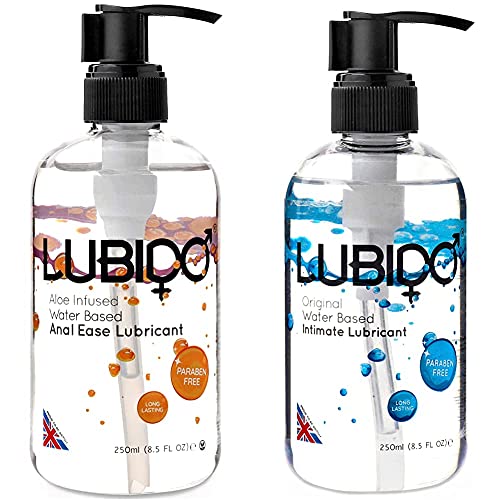 Lubido Aloe Infused Anal Ease Water Based Lube - 250ml, Transparent, Unflavoured, Unscented & Original Water Based Paraben Free Intimate Lube - 250ml, Transparent, Unscented, Unflavoured - + Paraben Free Intimate Lube