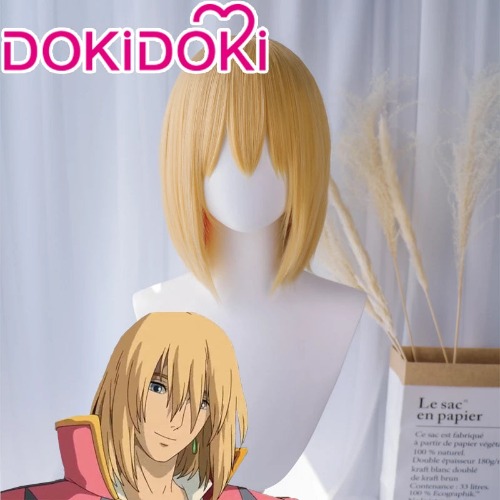 【Ready For Ship】DokiDoki Moive Howl's Moving Castle Cosplay Wig Howl  Gloden Short Straights Hair | Howl