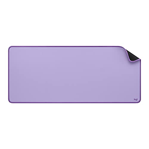 Logitech Desk Mat - Studio Series, Multifunctional Large Desk Pad, Extended Mouse Mat, Office Desk Protector with Anti-slip Base, Spill-resistant Durable Design, in Lavender - Lavender - Desk Mat