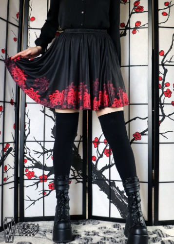 Spider Lily Skater Skirt With Pockets [Only D Size Left] | A̶ ̶S̶i̶z̶e̶ ̶(̶X̶X̶S̶-̶M̶D̶)̶ ̶*̶*̶P̶R̶E̶O̶R̶D̶E̶R̶*̶*̶
