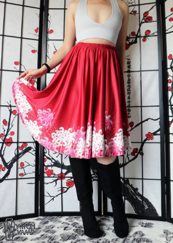 White Spider Lily Midi Skirt With Pockets [Only A & D Sizes Left] | A Size (XXS-MD)