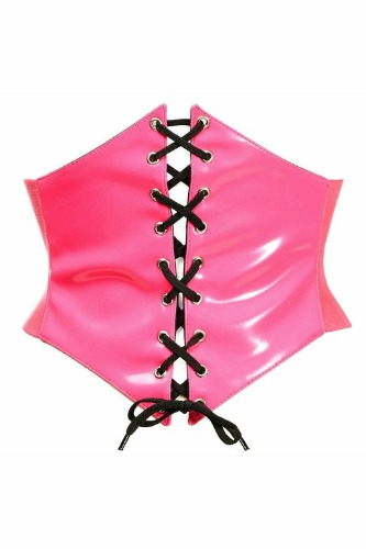 Lavish Hot Pink Patent Corset Belt Cincher - 2X / As Shown