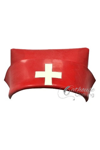 IN STOCK Clinic nurse hat RED | Red/White
