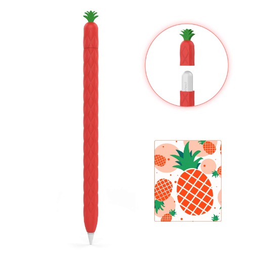 AhaStyle Cute Case Sleeve for Apple Pencil 2nd Gen, Silicone Soft Protective Cover Accessories Compatible with Apple Pencil 2nd Generation, iPad Pro 11 12.9 inch(Red)