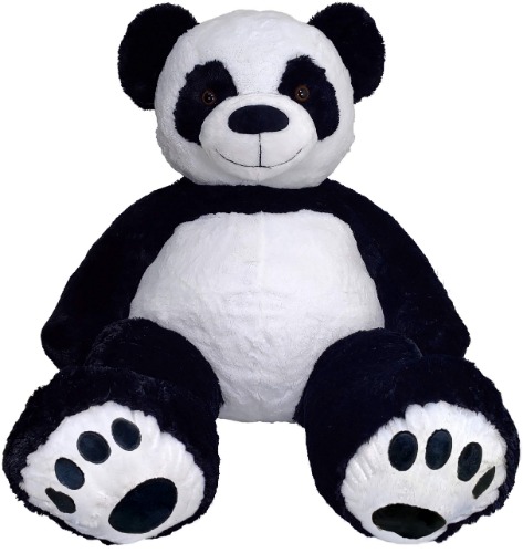 Anico 59" Tall (5 Feet) Giant Plush Panda Bear with Embroidered Paws and Smiling Face, Fits in 2XL Shirt!