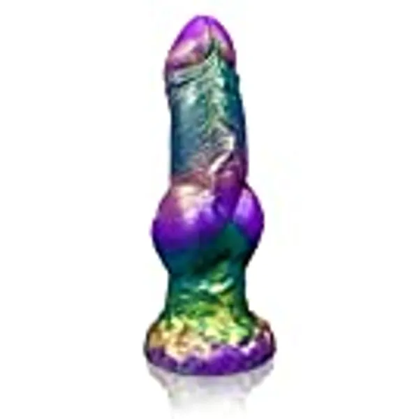 9" Realistic Dildo Silicone Wolf Dildo with Big Knot Anal Dildo Strong Suction Cup Dildo Giant Anal Toy Anal Plug Fantasy G Spot Dragon Dildo Adult Sex Toy for Vagina Anal Hands-Free Play, Green