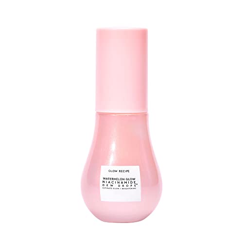 Glow Recipe Niacinamide Dew Drops Face Serum - Hydrating Skin Care & Illuminating Makeup Primer for Dewy, Glass Skin - Hyaluronic Acid Serum for Face Brightening, Plumping, & Highlighting (15ml) - 0.5 Fl Oz (Pack of 1)