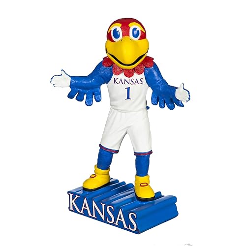Team Sports America NCAA University of Kansas Fun Colorful Mascot Statue 12 Inches Tall